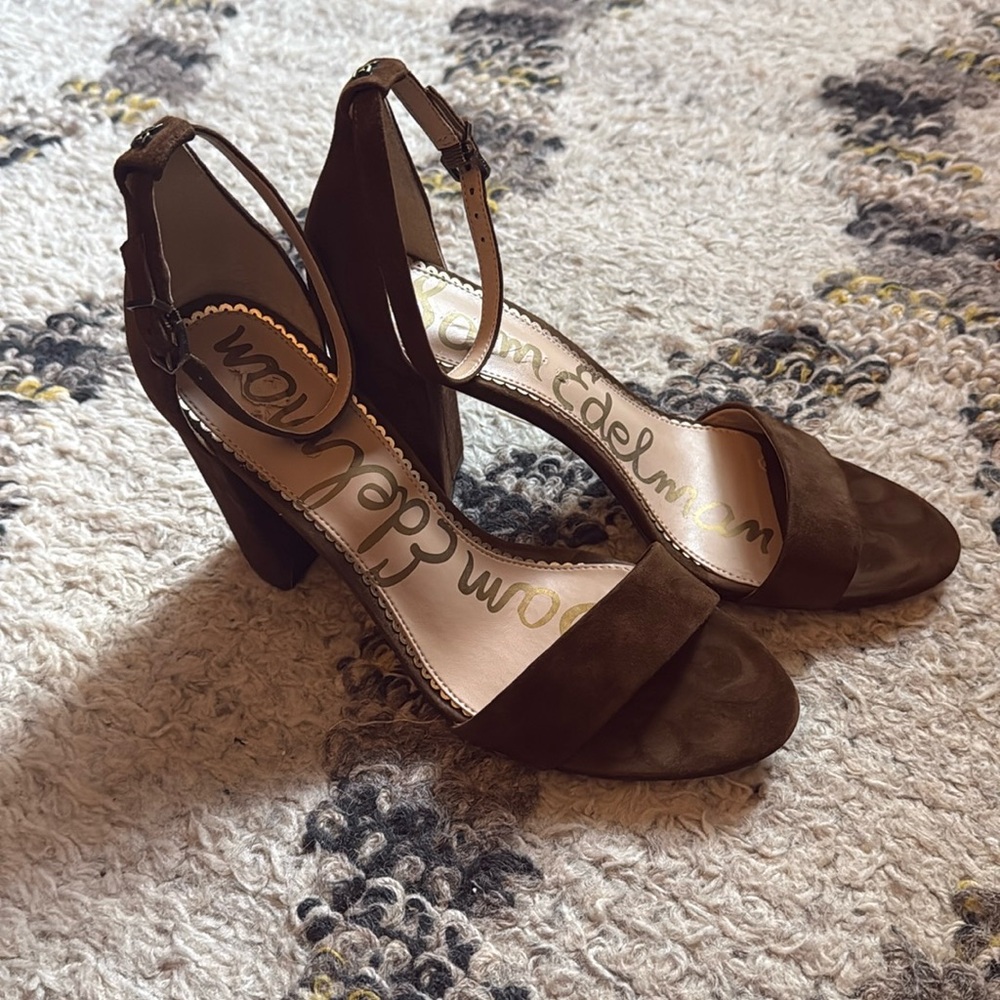 Brown suede Sam Edelman heels